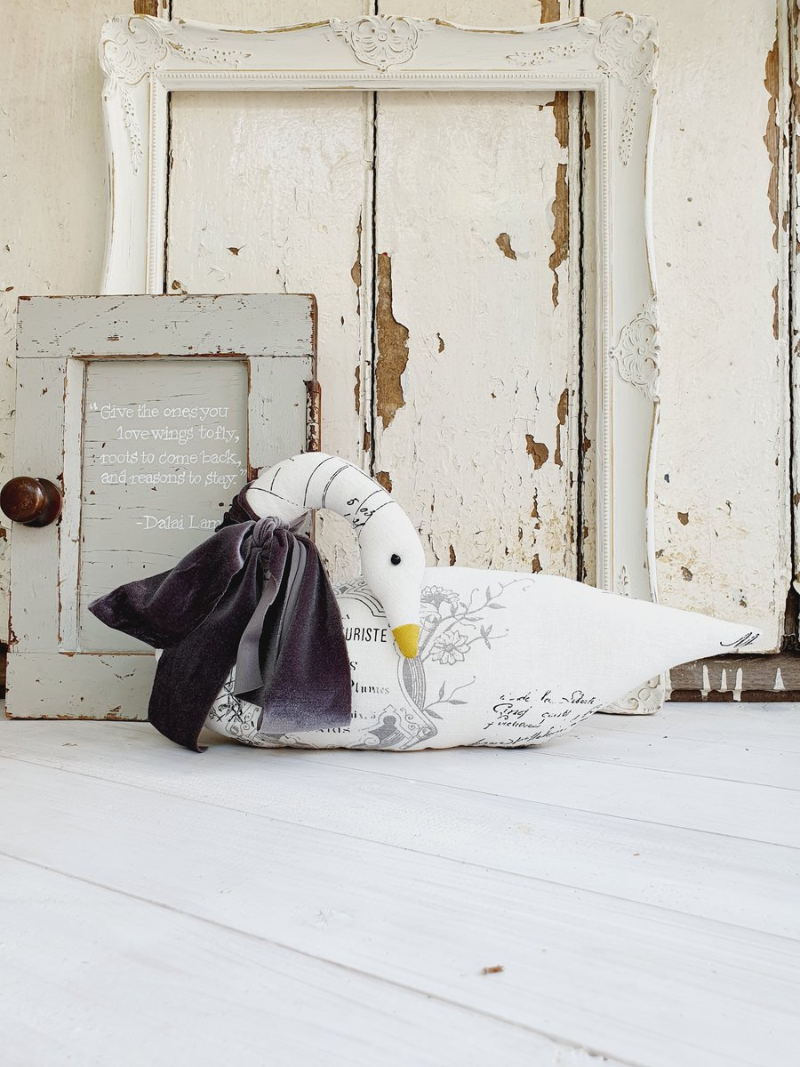 Large Linen Snow Goose