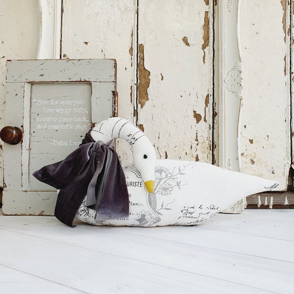 Large Linen Snow Goose