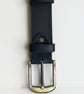 Black Full Grain Double-Stitched Leather Belt Mens Saddlery Belt 38mm UK - Image 7