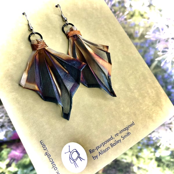 Stainless steel origami earrings (pair)