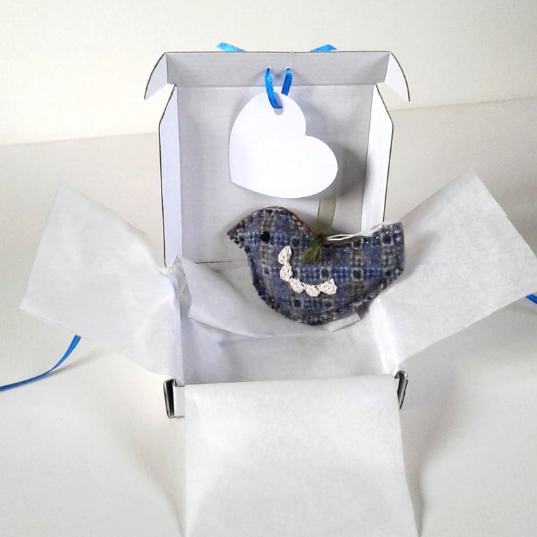 'A little bird told me' wool felt and crochet bird letterbox gift
