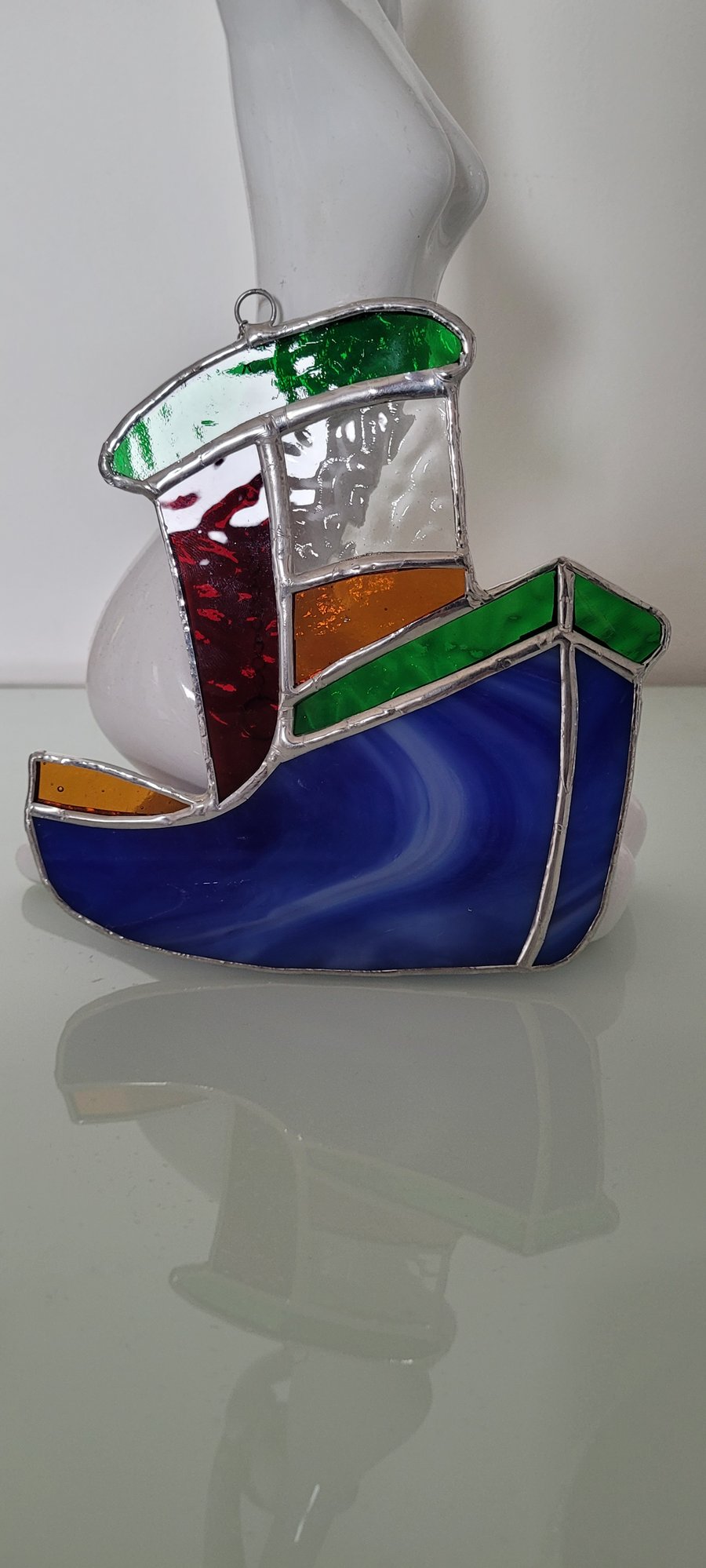 Stained glass boat 