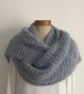  SCARF,'Atmosphere'. Alpaca, merino blend. Blue-grey. Supersoft. Lightweight.  - Image 6