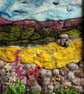 Needle felt and embroidered picture -  Buttercup field - Image 1