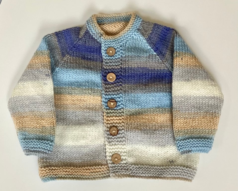 Baby cardigan hand knitted 6-12 months 