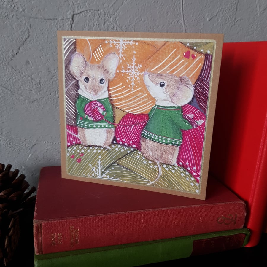 Christmas with Molly and Maurice - Making Presents, blank card