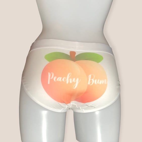 Funny Woman’s, Girls Underwear, Peachy Bum. Girlfriend Christmas Gift