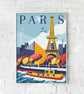 Paris travel print, Paris retro city print, France travel poster - Image 5