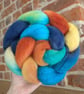 Hand Dyed Bluefaced Leicester Top 97g Spinning Fibre - Kingfisher No. 1