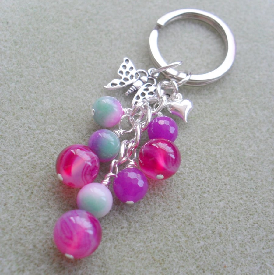 Semi Precious Gemstone Keyring Charm
