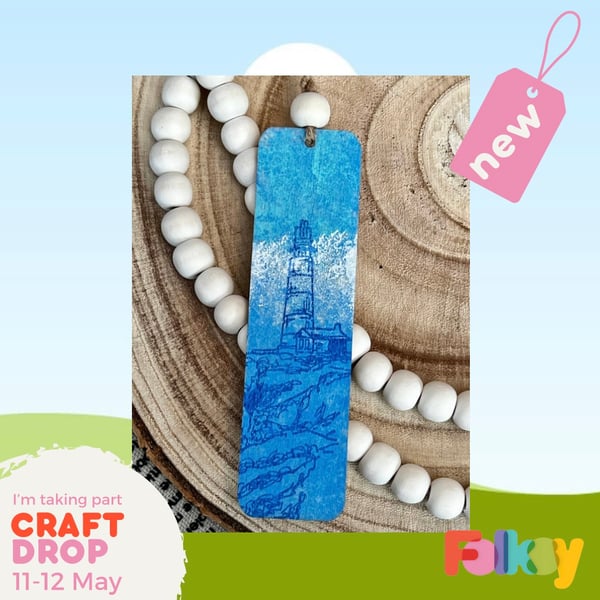 Wooden Bookmark and or Home Decoration - ‘Lighthouse’ seaside themed 