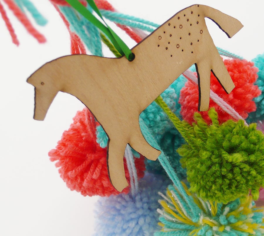 Swedish style wooden Dala Horse