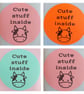 50 'Cute Stuff Inside' Thermal Printed Stickers (EY)