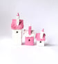 Tiny Pink Houses - Set of 3 - READY TO SHIP - Image 1