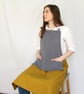 Stripe Denim and Mustard Canvas Apron, Adjustable Crossback Design No23.1 - Image 8