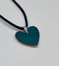 Teal enamel heart shaped pendant - Image 3