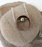 Copper and Silver Ring Pendant with Mobile Pearl Bead - Image 2