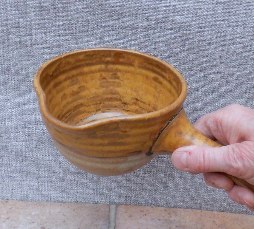 Sauce or gravy jug or pitcher wheelthrown in stoneware pottery ceramic