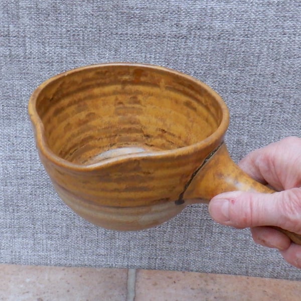 Sauce or gravy jug or pitcher wheelthrown in stoneware pottery ceramic