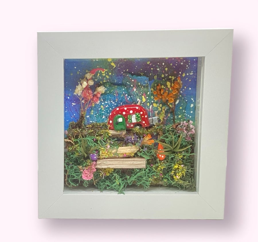 Handmade Shadow Box Frame Creative Design Gift Picture Art Caravan 