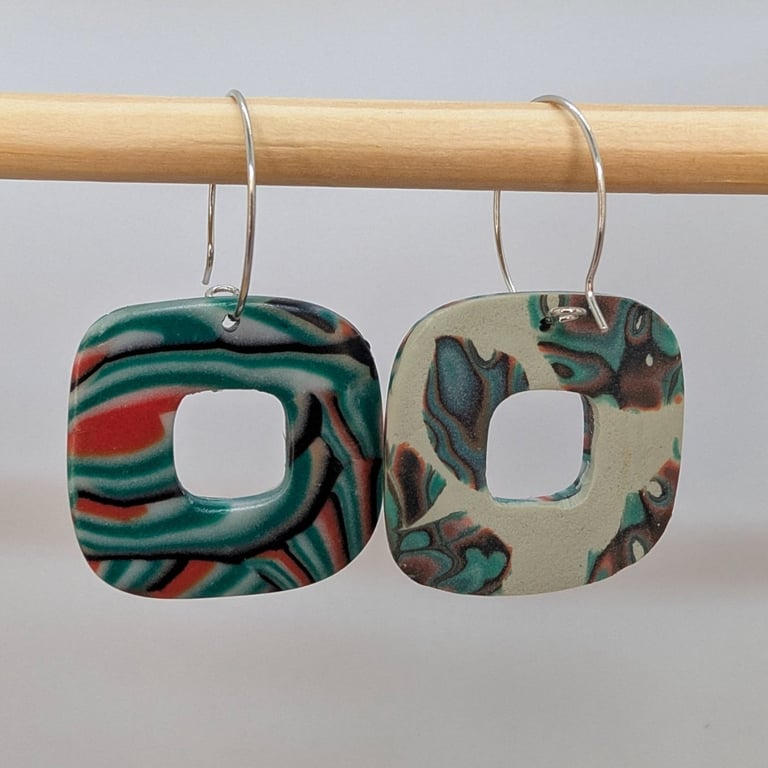 Reversible green earrings 