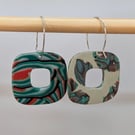 Reversible green earrings 