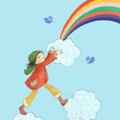 Catch A Rainbow - A4 unframed original illustration