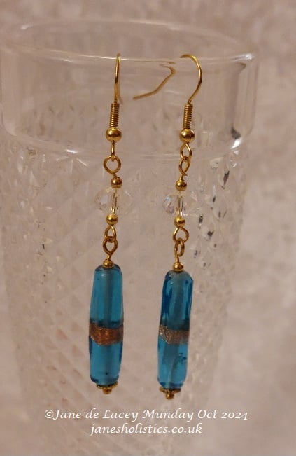 Facetted and coloured glass bead drop Earrings