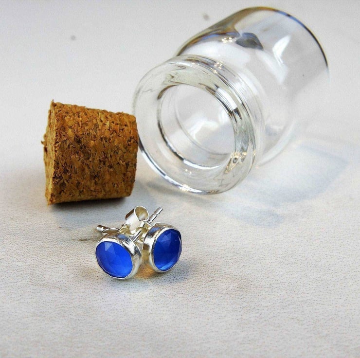 Chalcedony hot sale stud earrings