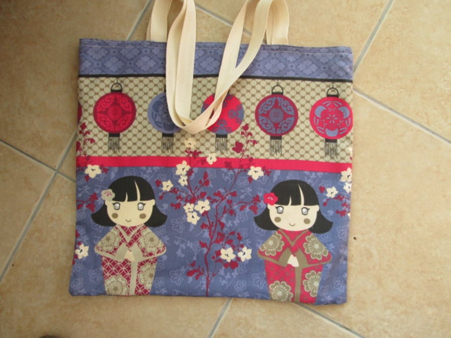 Japanese girls tote bag