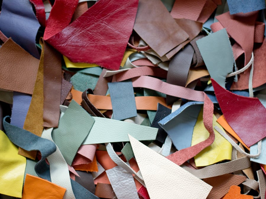 SMALL Scrap Leather Pieces - 230 grams - 8 oz - mixed colours - off cuts