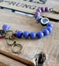 Bohemian Style Bracelet with Artisan Ceramic Heart Charm & Purple Glass Beads - Image 5