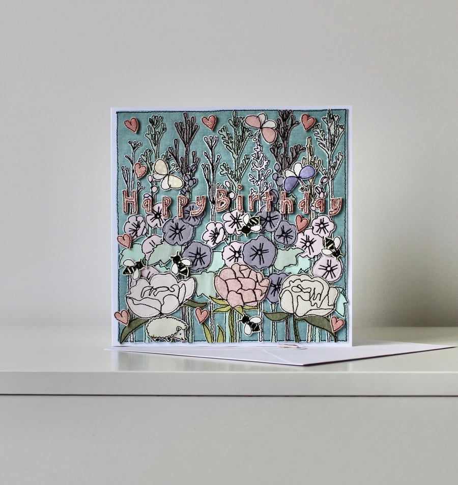 Special Order for Sarah - 'Happy Birthday' - Handmade Blank Card