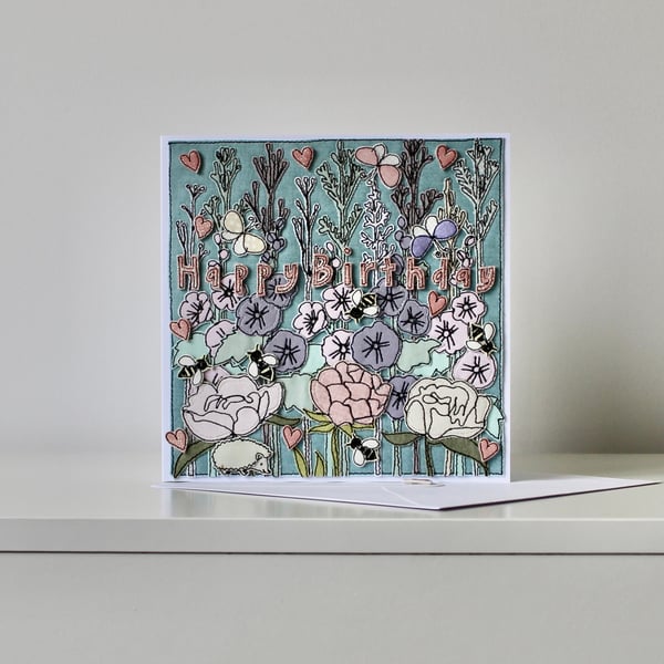 Special Order for Sarah - 'Happy Birthday' - Handmade Blank Card