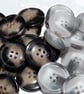 25mm 1" Polyester HORN Buttons TTS & GREY - Image 1