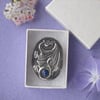 Reserved for Lisa.Dragon lapis brooch in pewter