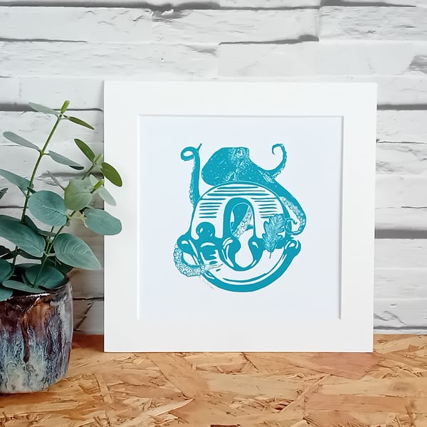 Letter O Print - octopus, initial print,, alphabet print, typography, carnival