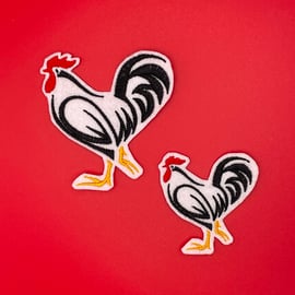 Rooster Iron-On Patch - available in 2 sizes