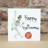 Halloween card Skeleton ecofriendly