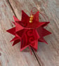  Geometric Star Bauble - Embossed Red