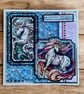 Magical Unicorn Stained Glass Handmade Card. 