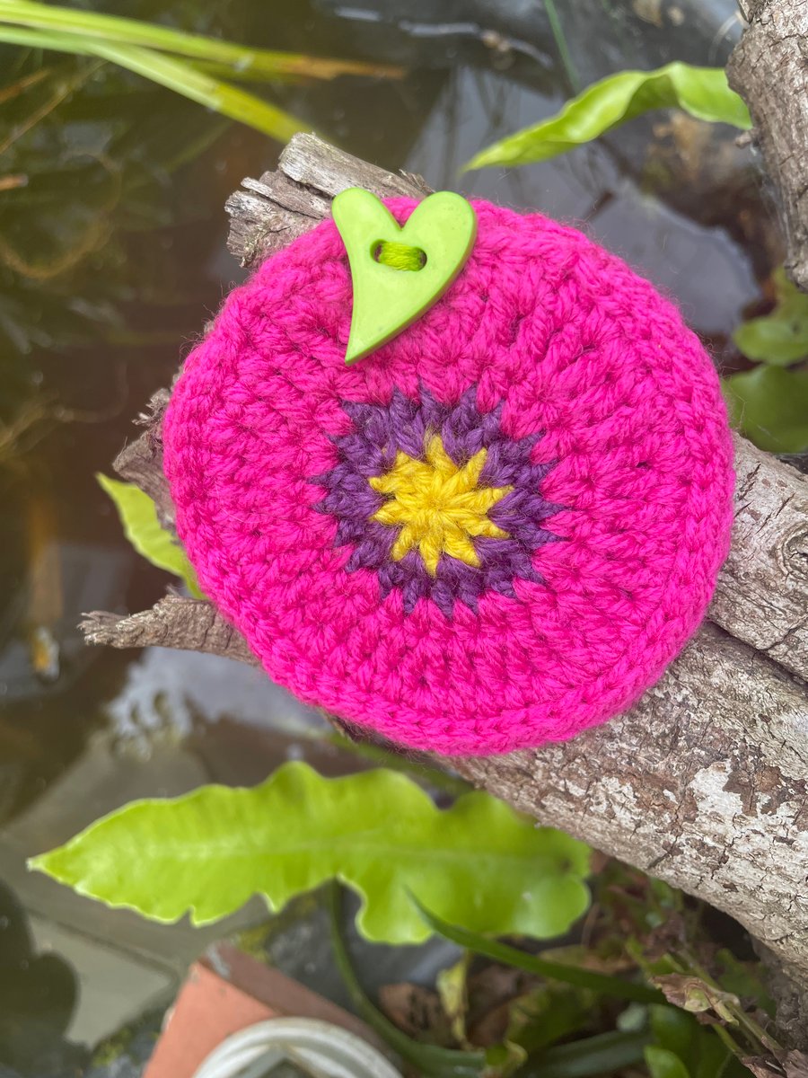 Colourful crochet boho purse