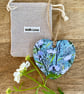 Hanging heart decoration - keepsake - letterbox gift -Wild daisies floral print. - Image 3