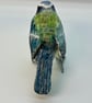 Paper mache blue tit sculpture original art  - Image 5