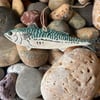 Handmade Ceramic Mackerel Hanging Decoration,Sea creature ornament