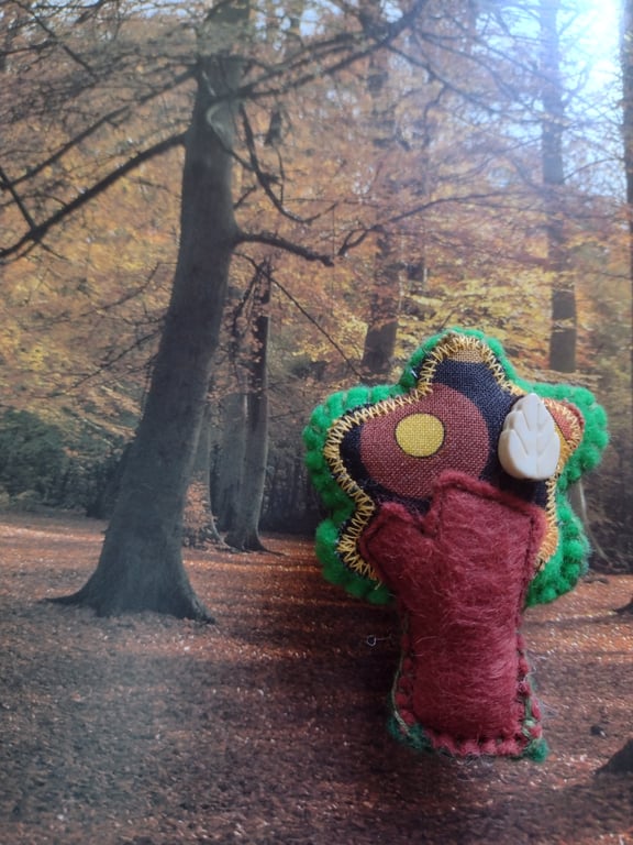 Felt and fabric Tree brooch