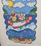A cornish fisherman on his boat out to sea. Original illustration painting.. - Image 3