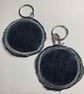 Upcycled denim key ring. Boho H - Image 4