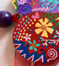 Funky hand painted wooden heart - Image 3