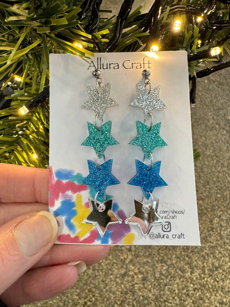 Four Star Twinkle Drop Earrings - Lisa